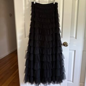BCBGMaxazria Long Ruffle Tulle Skirt